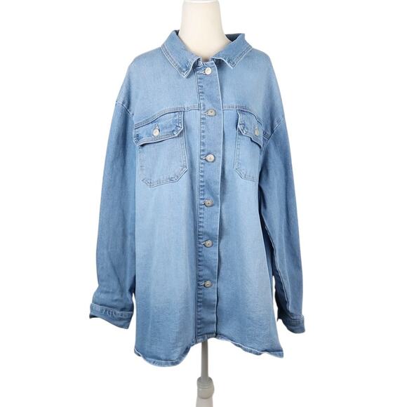 C&C California Light Wash Blue Denim Jean Jacket 1X - Picture 1 of 6